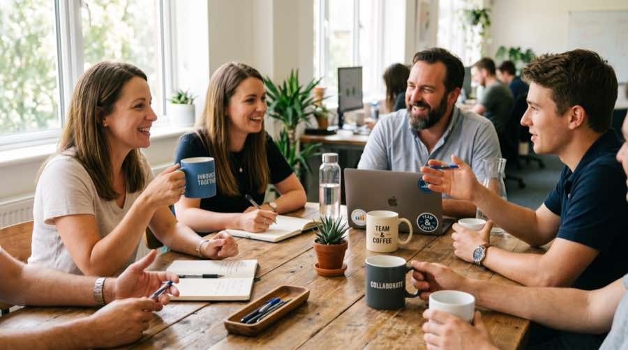 Mugs corporativos y cultura de oficina: una relación más fuerte de lo que parece
