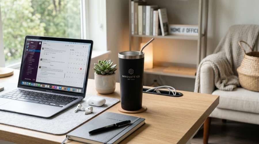 Vasos térmicos corporativos y trabajo híbrido: una combinación que sí tiene sentido